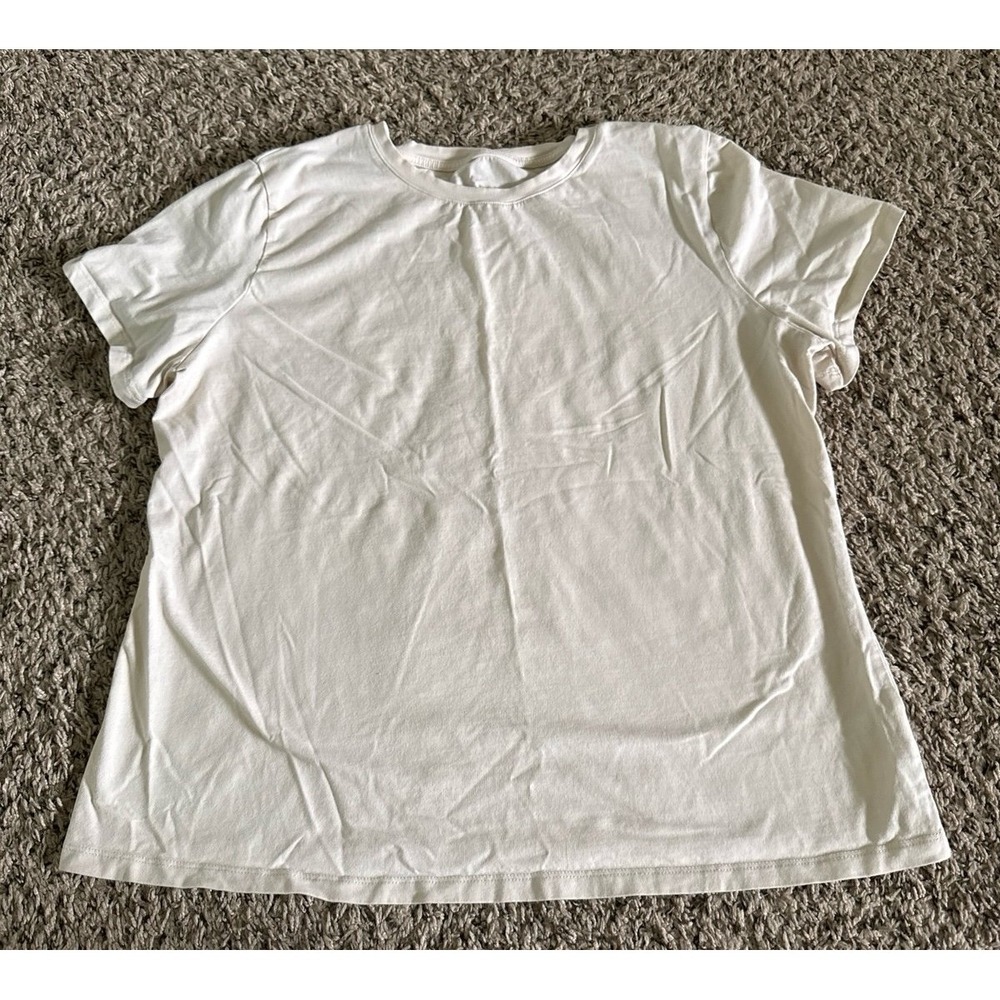a new day Women's Cream Basic Tee Size Large